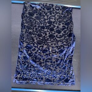 Y2K Express Navy/black open back tube top